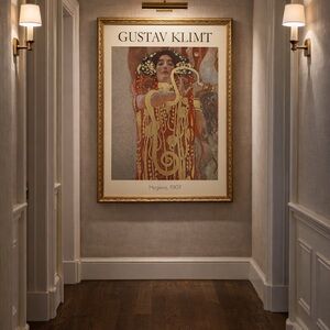 Hygieia, 1907 by Gustav Klimt Gold Framed Art Print